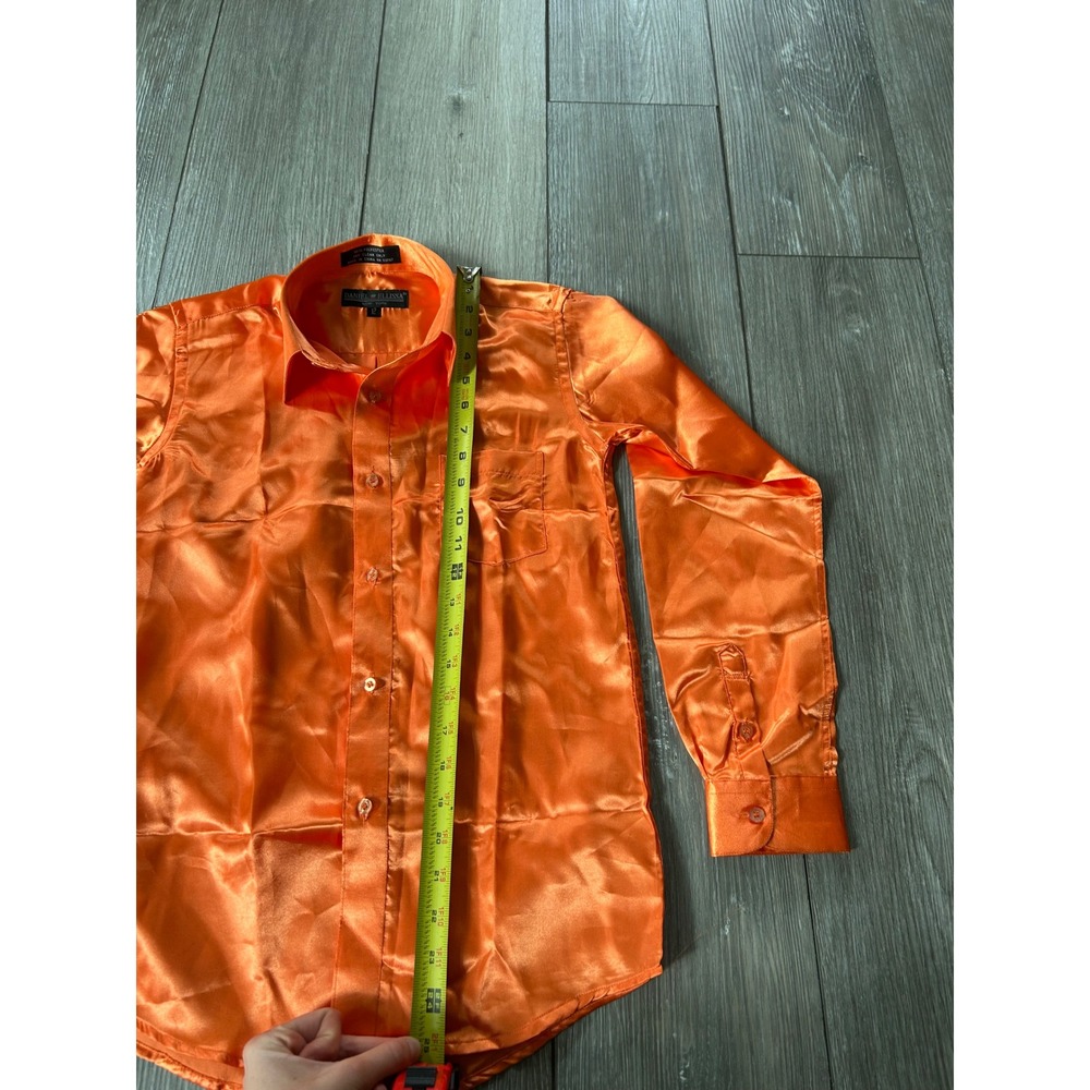 Trouvé Orange Satin Button-Down Shirt - Picture 5 of 5